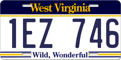 WV license plate 1EZ746
