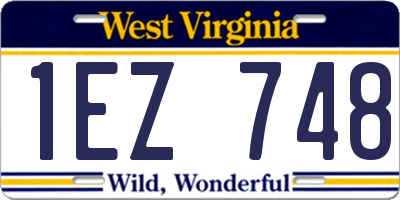 WV license plate 1EZ748