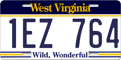 WV license plate 1EZ764