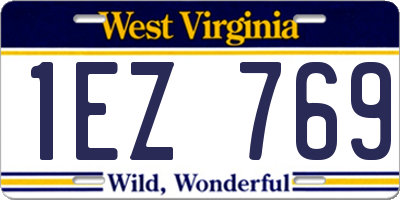 WV license plate 1EZ769
