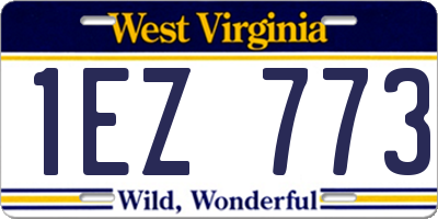 WV license plate 1EZ773