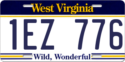 WV license plate 1EZ776