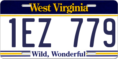 WV license plate 1EZ779