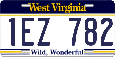 WV license plate 1EZ782