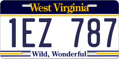 WV license plate 1EZ787