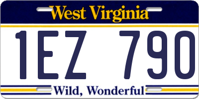 WV license plate 1EZ790