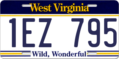 WV license plate 1EZ795
