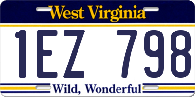 WV license plate 1EZ798