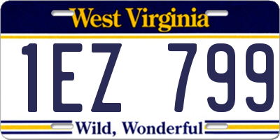 WV license plate 1EZ799