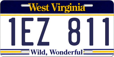 WV license plate 1EZ811
