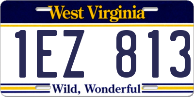 WV license plate 1EZ813