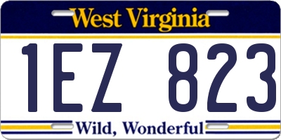 WV license plate 1EZ823