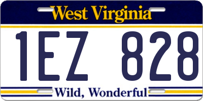 WV license plate 1EZ828