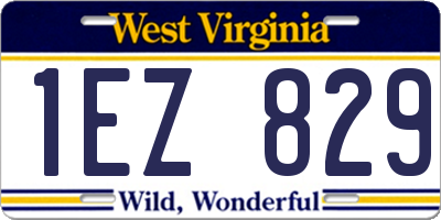WV license plate 1EZ829