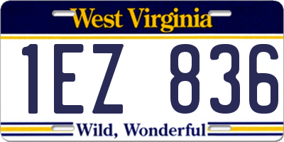 WV license plate 1EZ836
