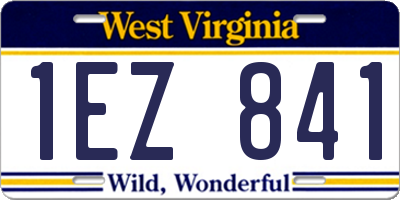 WV license plate 1EZ841