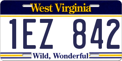 WV license plate 1EZ842