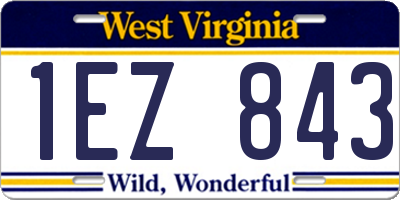 WV license plate 1EZ843