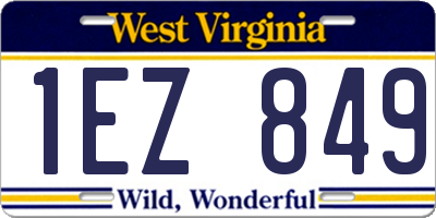 WV license plate 1EZ849