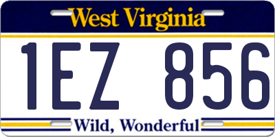 WV license plate 1EZ856