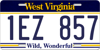 WV license plate 1EZ857
