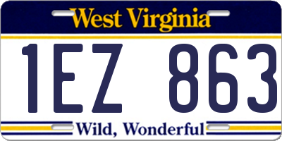 WV license plate 1EZ863