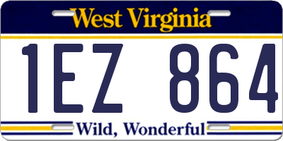 WV license plate 1EZ864