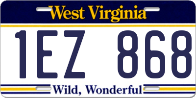 WV license plate 1EZ868