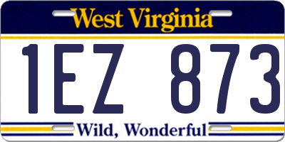 WV license plate 1EZ873