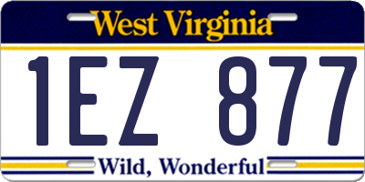 WV license plate 1EZ877