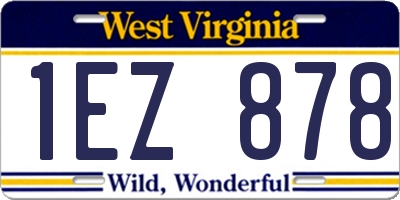 WV license plate 1EZ878