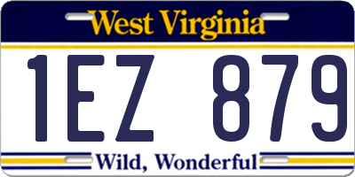 WV license plate 1EZ879
