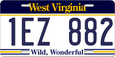 WV license plate 1EZ882
