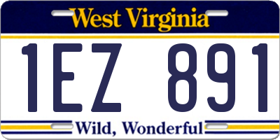 WV license plate 1EZ891