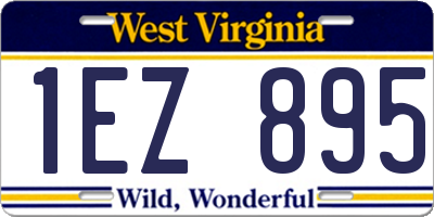 WV license plate 1EZ895