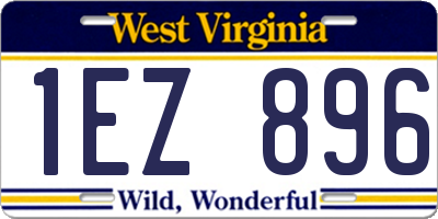 WV license plate 1EZ896