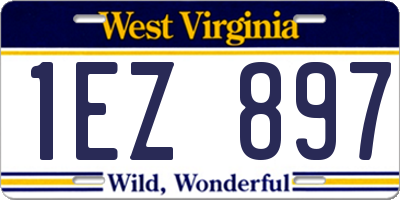 WV license plate 1EZ897