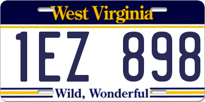 WV license plate 1EZ898