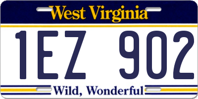 WV license plate 1EZ902
