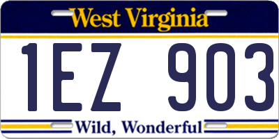 WV license plate 1EZ903