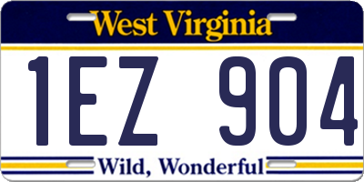 WV license plate 1EZ904