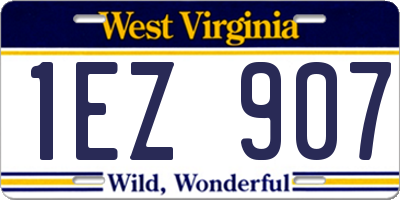 WV license plate 1EZ907