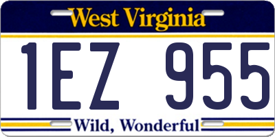WV license plate 1EZ955