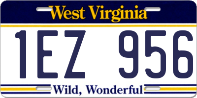 WV license plate 1EZ956