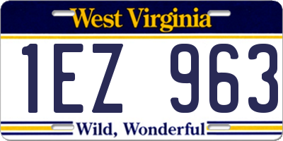 WV license plate 1EZ963