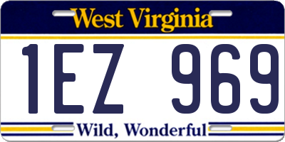 WV license plate 1EZ969