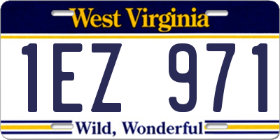 WV license plate 1EZ971