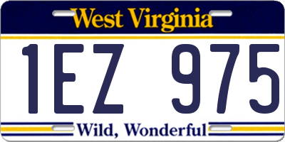 WV license plate 1EZ975