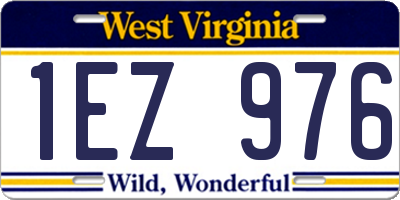 WV license plate 1EZ976