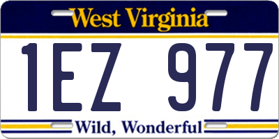 WV license plate 1EZ977